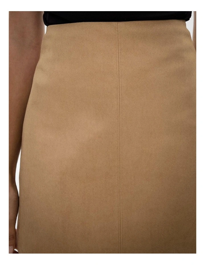 Suedette Mini Skirt in Oak image 3