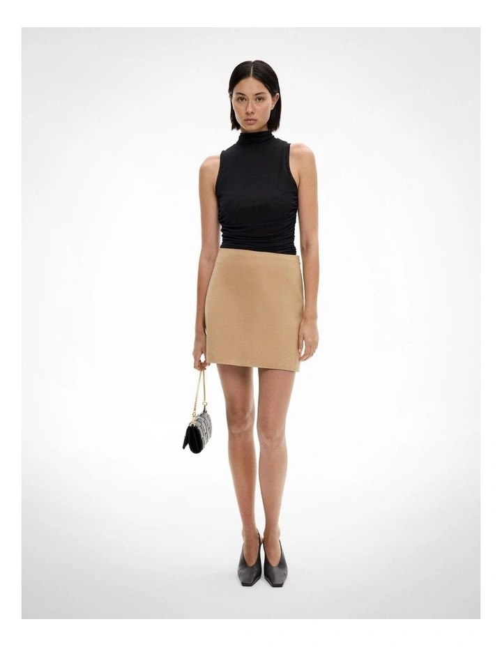Suedette Mini Skirt in Oak image 4