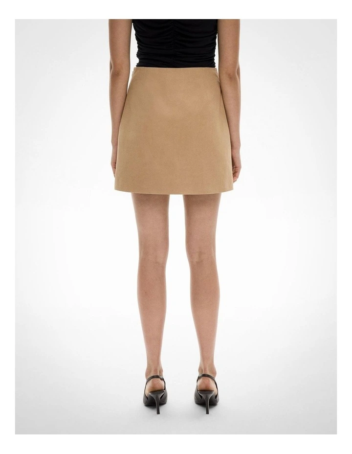 Suedette Mini Skirt in Oak image 5