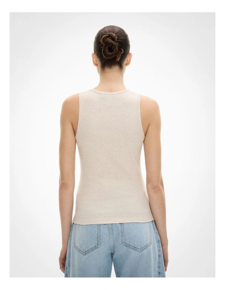 Scoop Rib Tank in Oat Marle image 5