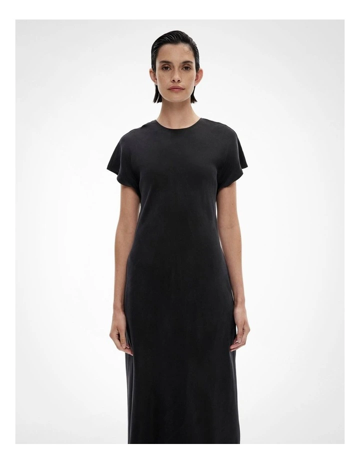 A Line Maxi Dress in Black image 2