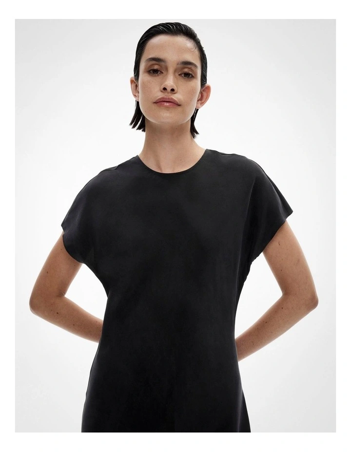 A Line Maxi Dress in Black image 3