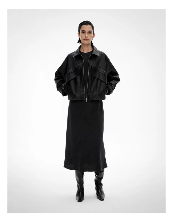 A Line Maxi Dress in Black image 4