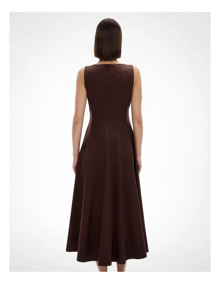 Panelled Midi Dress in Brown image 4