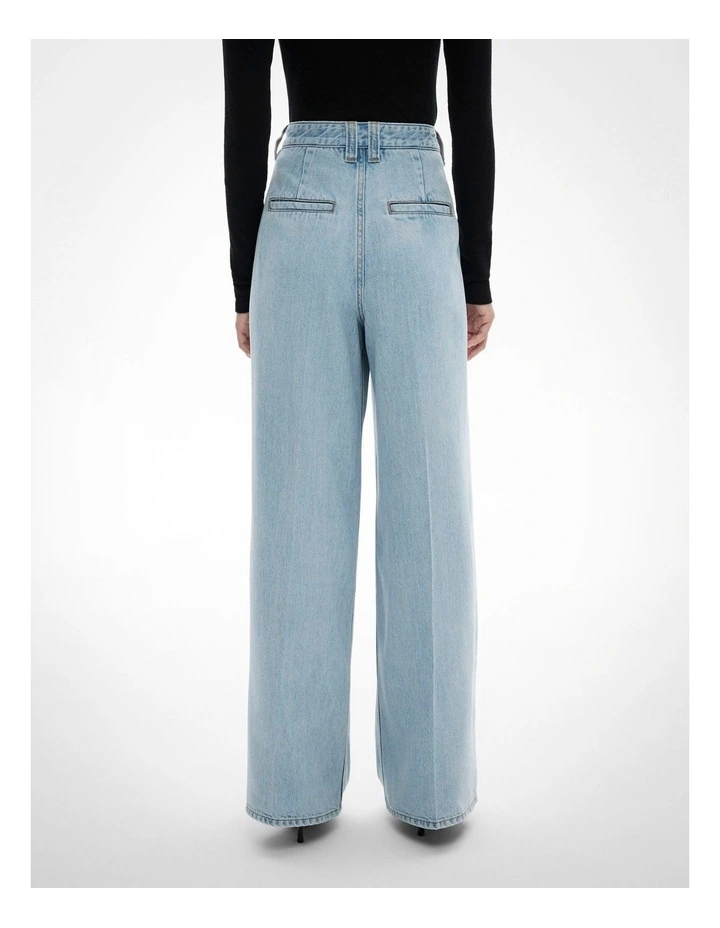 Pleated Denim Pant in Vintage Wash Denim image 5
