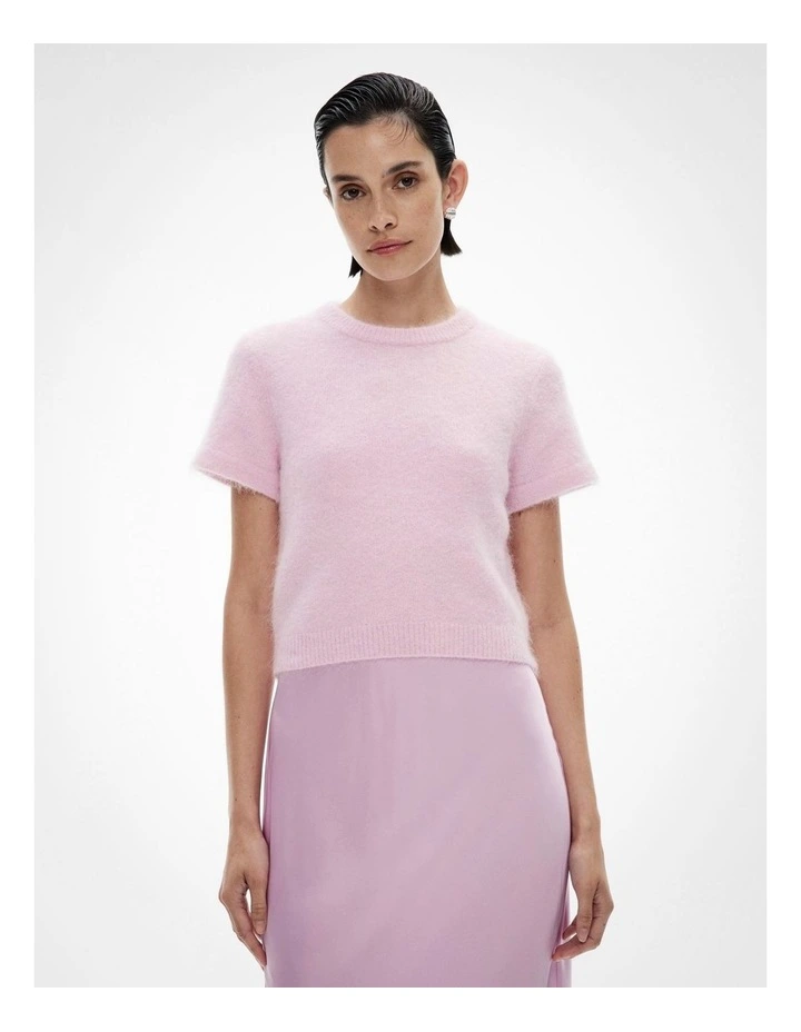 Fluffy Knit Tee in Snowberry image 1