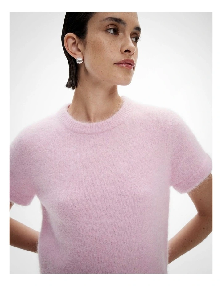Fluffy Knit Tee in Snowberry image 3