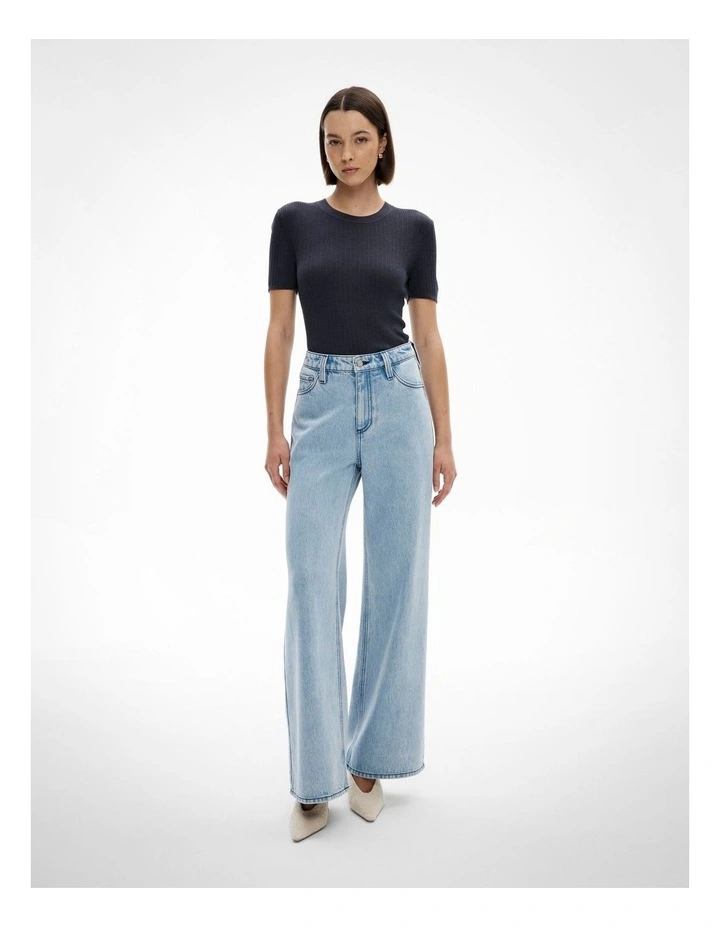 Crew Rib Knit Tee in Ink image 2