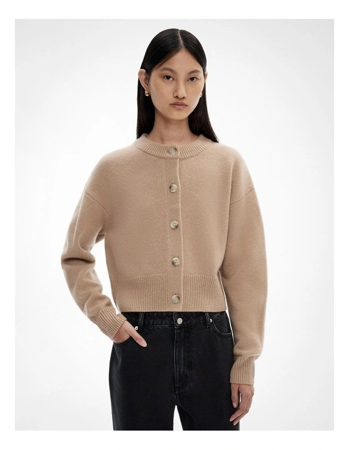 Cashmere Blend Cardigan in Caramel image 1