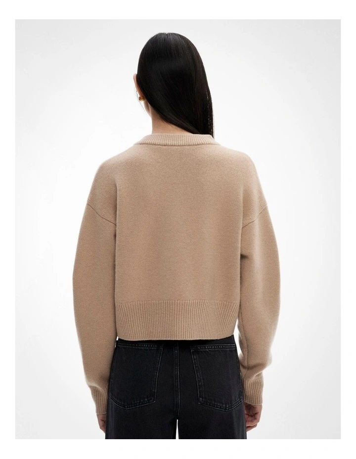 Cashmere Blend Cardigan in Caramel image 5