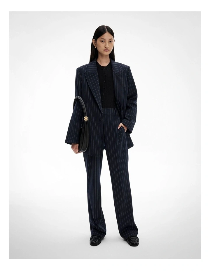 Slim Leg Pant in Navy Pinstripe image 2