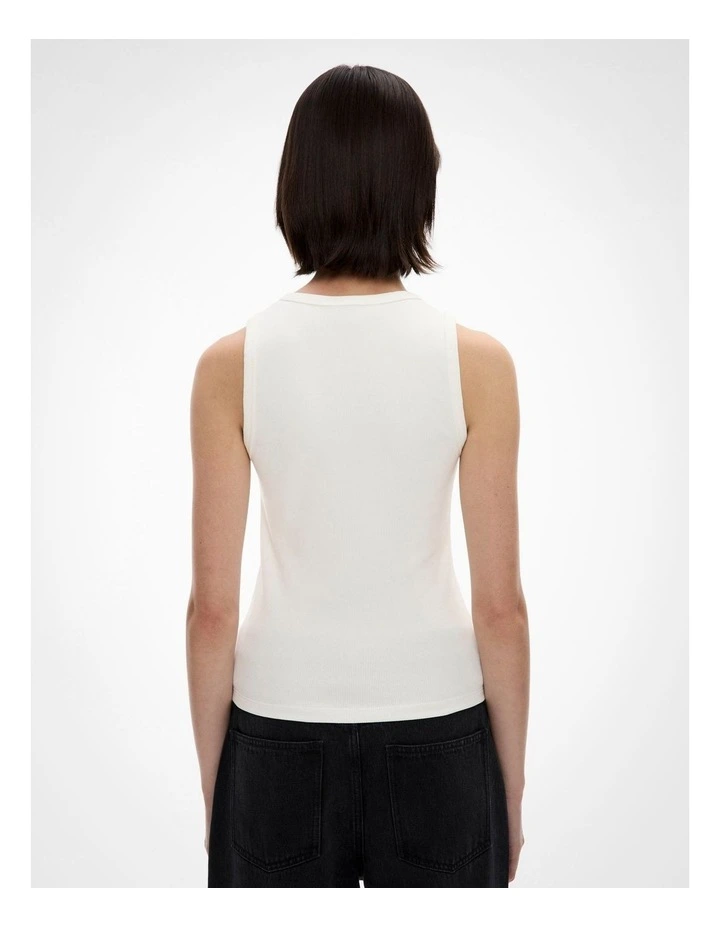 Scoop Henley Tank in Fresh White image 4