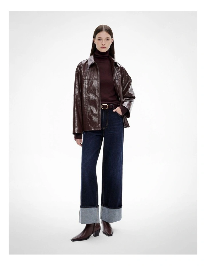 Oversized Zipper Jacket in Plum image 2