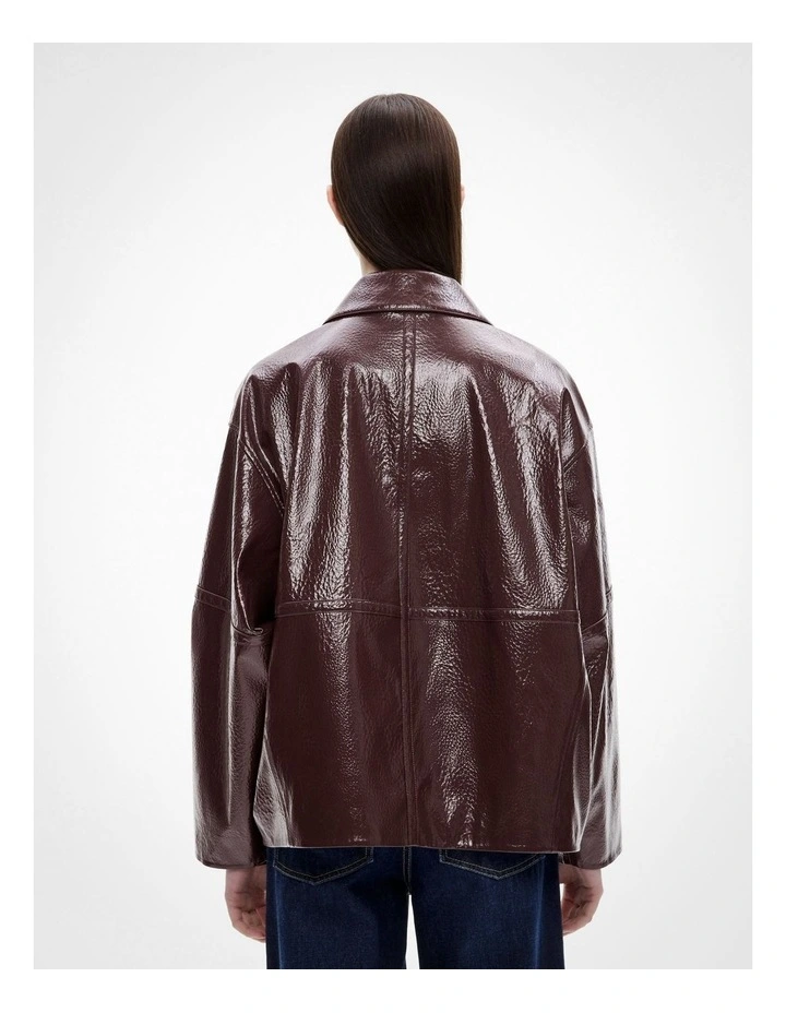 Oversized Zipper Jacket in Plum image 4