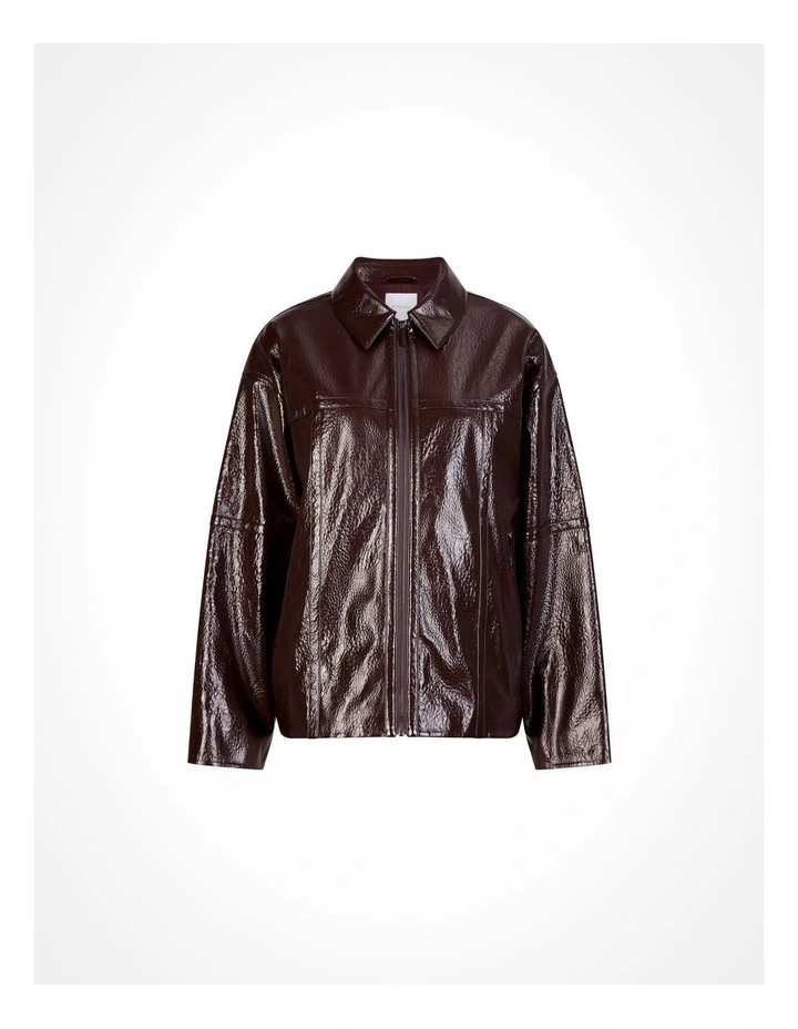 Oversized Zipper Jacket in Plum image 5