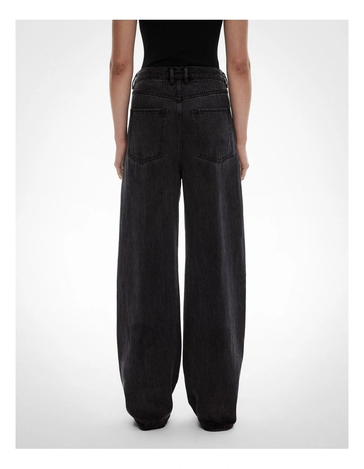 Drawcord Denim Jean in Washed Black image 4