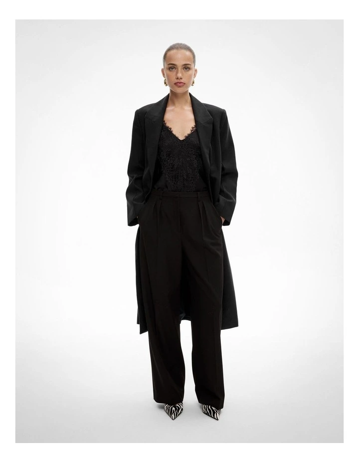 Pleat Front Tailored Pant in Black image 2