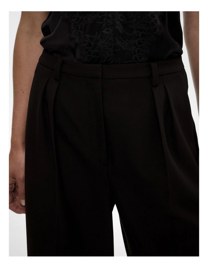 Pleat Front Tailored Pant in Black image 3