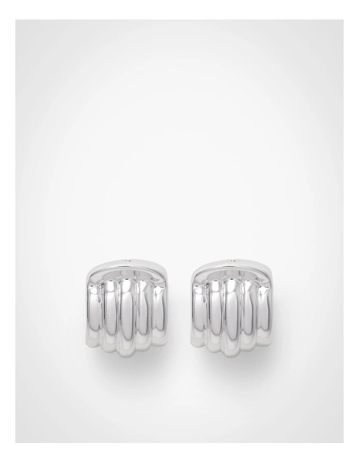 Emery Hoop Earrings in Silver image 1
