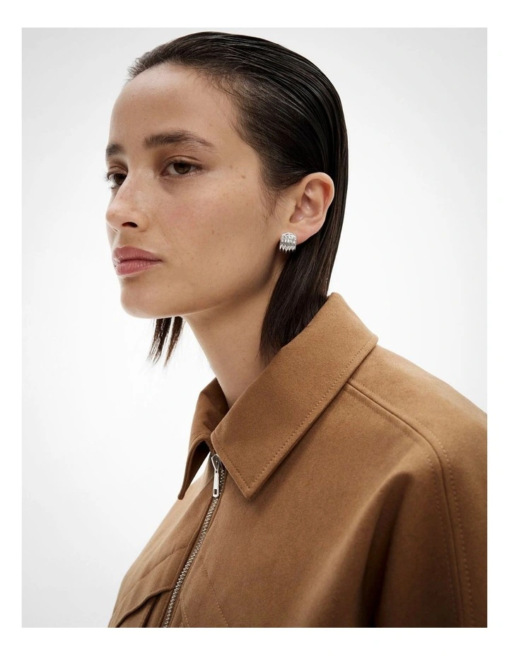 Emery Hoop Earrings in Silver image 2