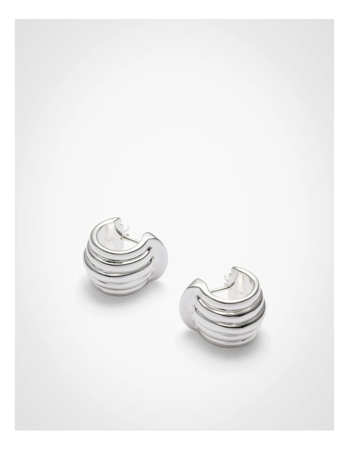 Emery Hoop Earrings in Silver image 4