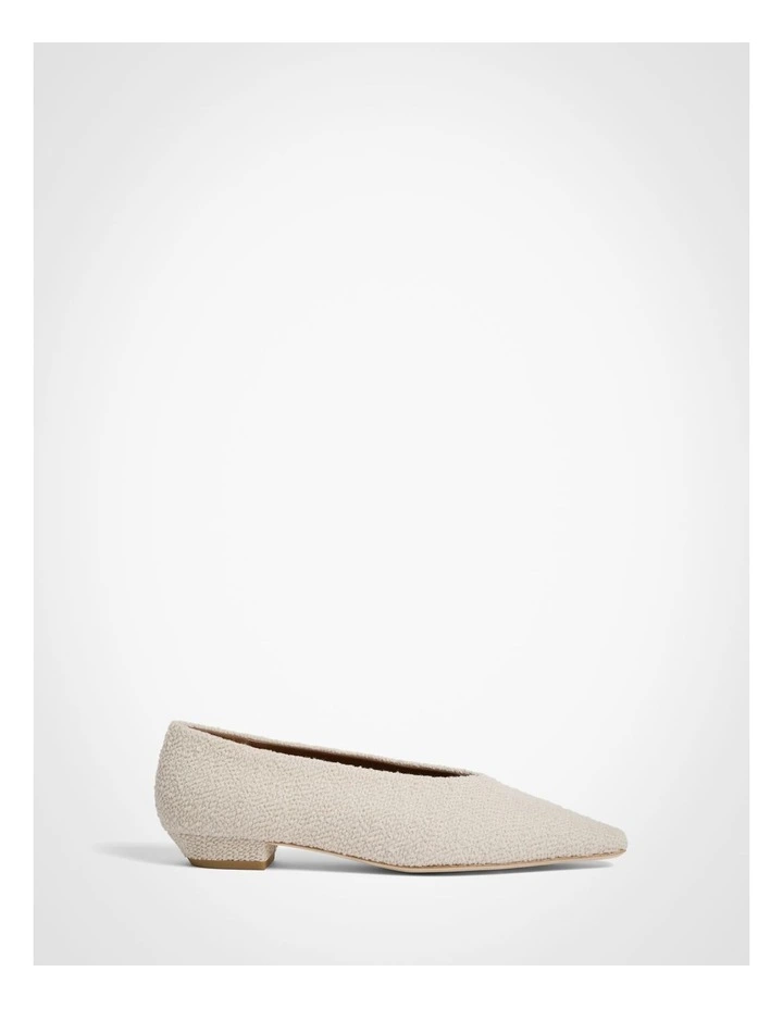 Simone Textured Flats in Oat image 1
