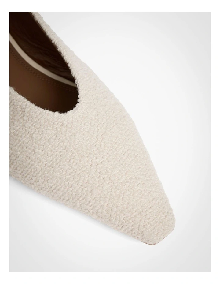 Simone Textured Flats in Oat image 4