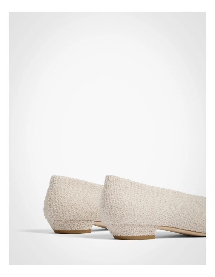 Simone Textured Flats in Oat image 5