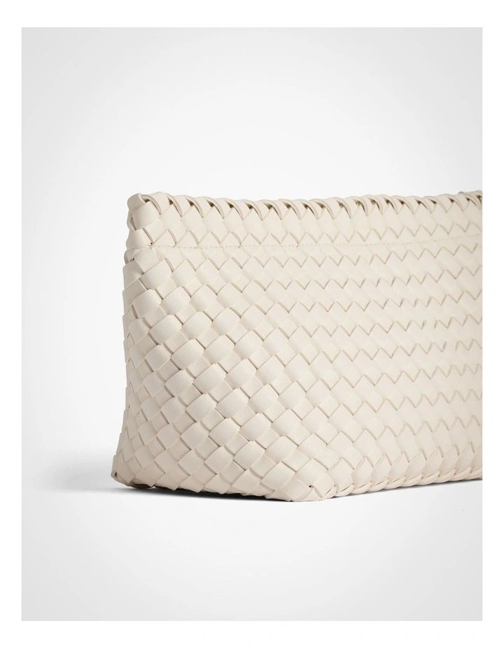 Nikki Woven Cosmetic Pouch in Chalk image 5