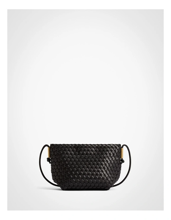 Nikki Woven Crossbody Bag in Black image 1
