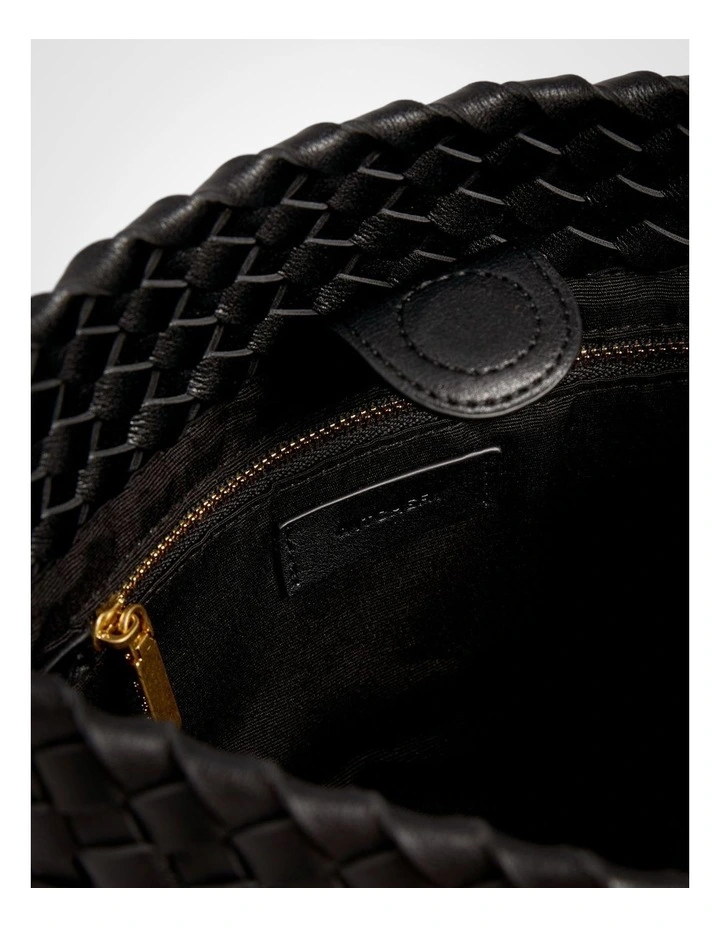 Nikki Woven Crossbody Bag in Black image 4