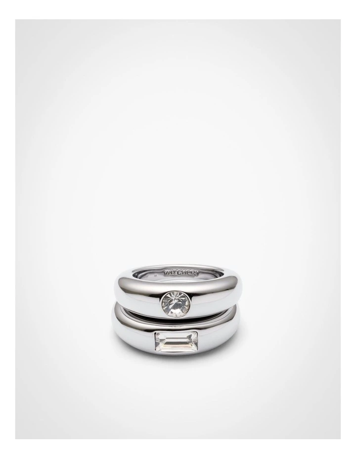 Julia Ring Stack in Dark Silver image 3