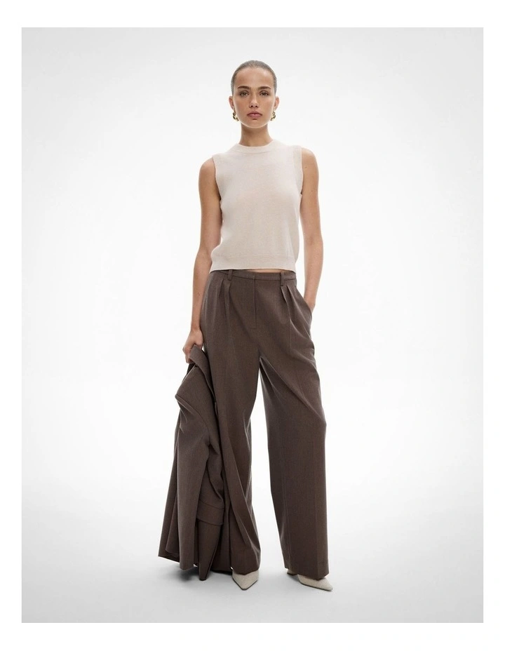 Cashmere Knit Vest in Oat Marle image 2