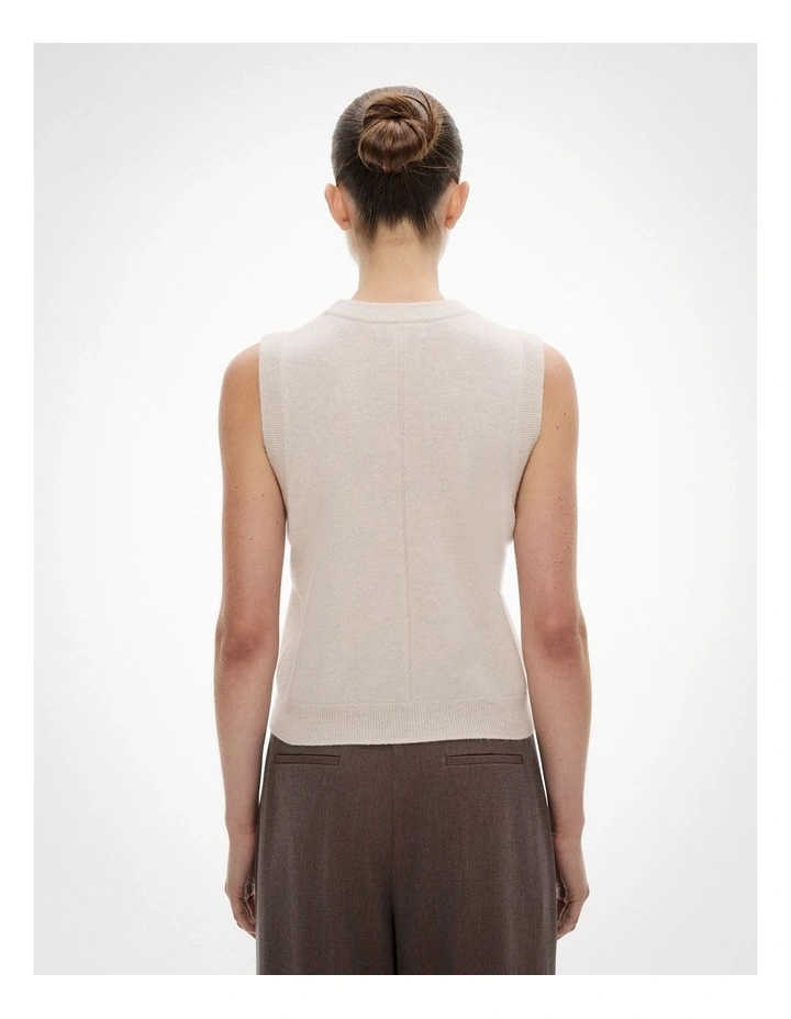 Cashmere Knit Vest in Oat Marle image 4