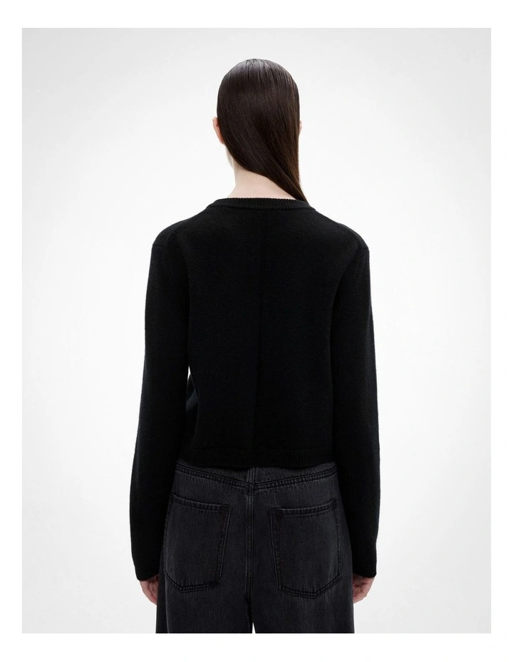 Cashmere Crop Cardigan in Black
