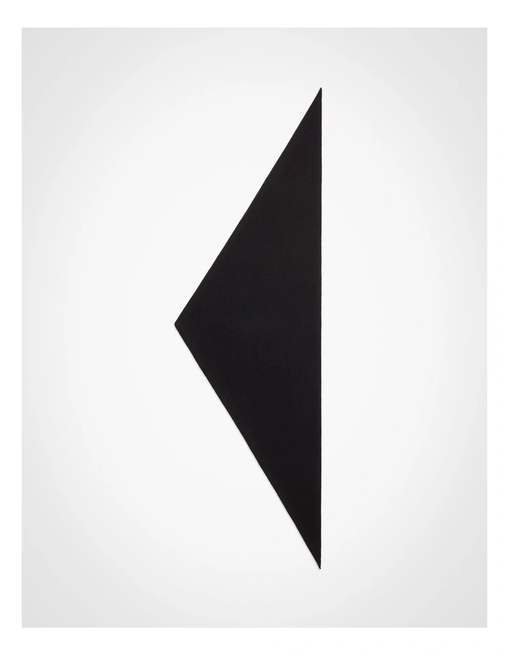Cashmere Triangle Scarf in Black image 1