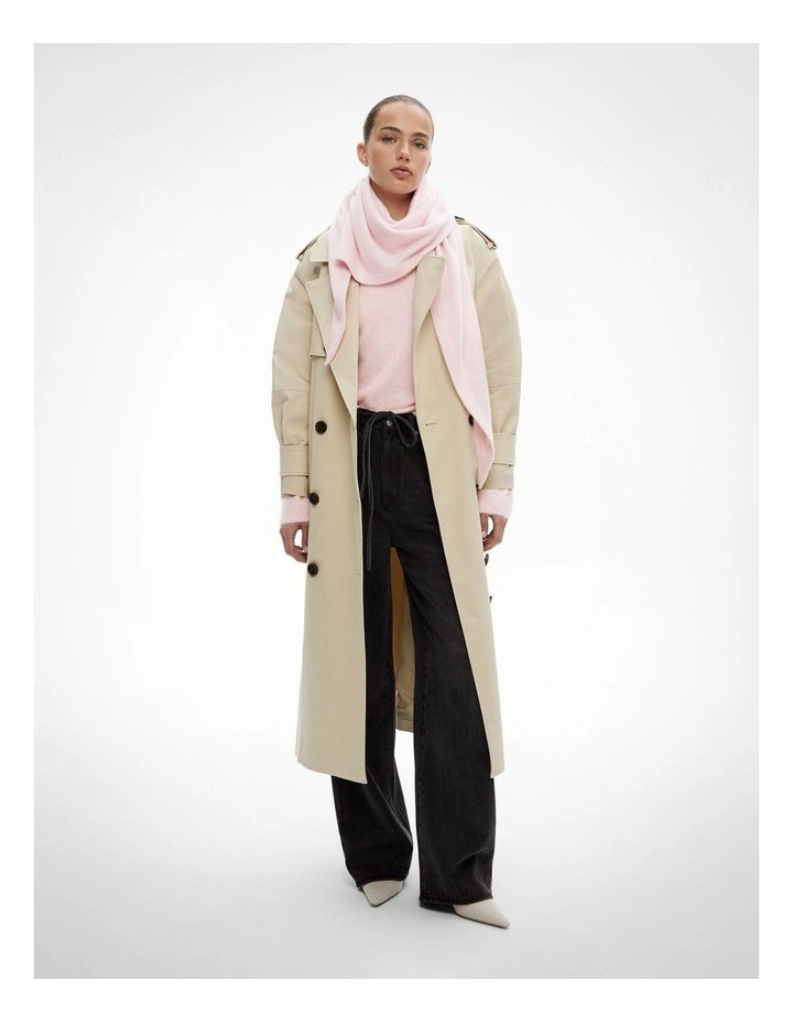 Cashmere Triangle Scarf in Shell Marle image 2