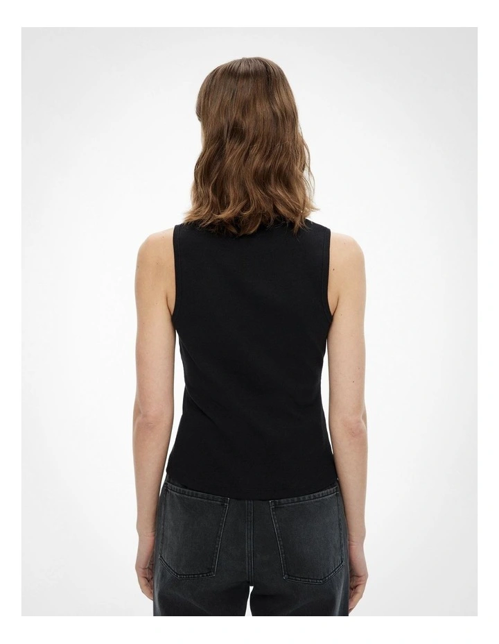 Button Longline Tank in Black image 4