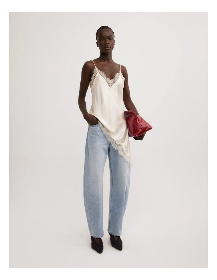 Barrel Leg Jeans in Vintage Wash Denim image 1