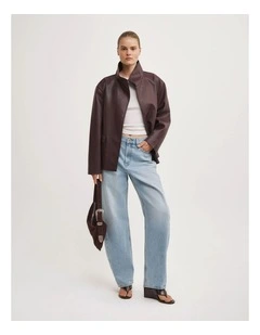 Barrel Leg Jeans in Vintage Wash Denim