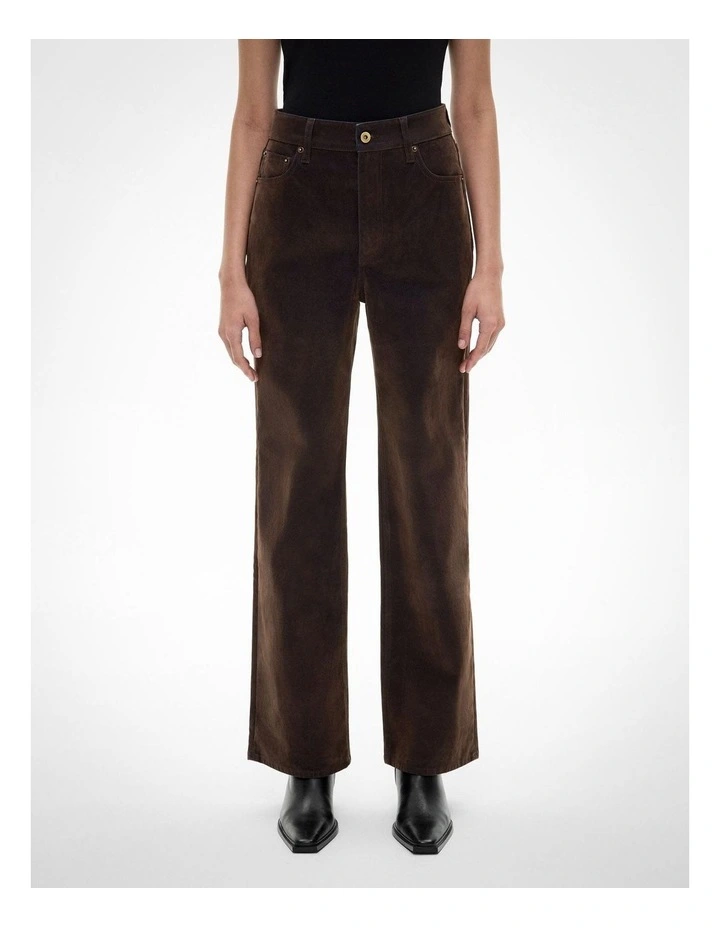 Flocked Denim Jeans in Espresso image 1