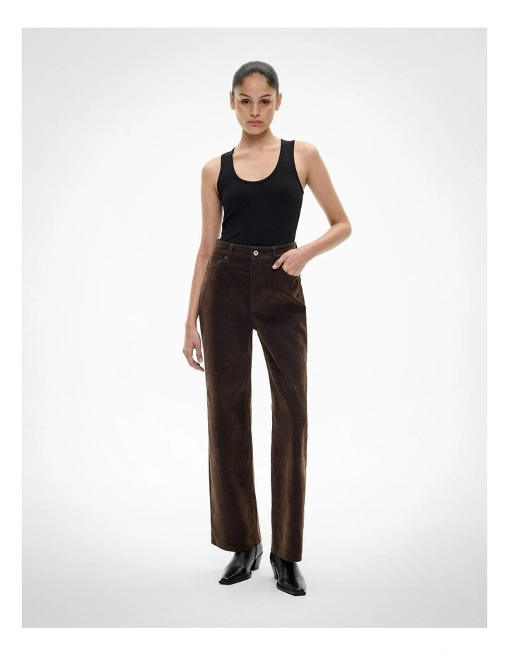 Flocked Denim Jeans in Espresso image 2