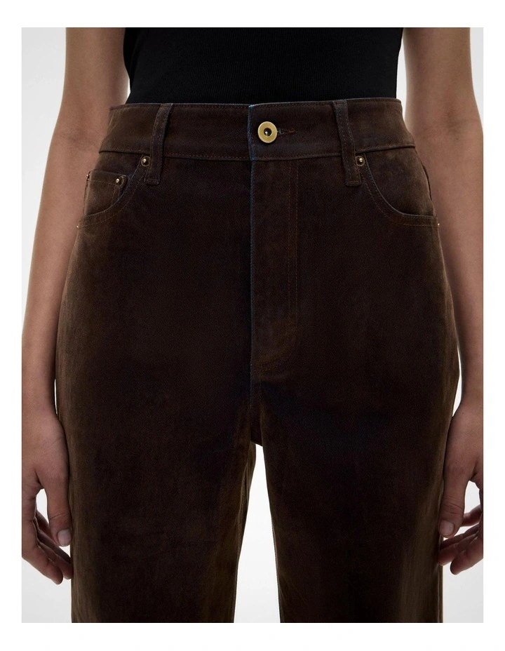 Flocked Denim Jeans in Espresso image 3