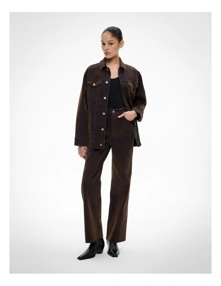 Flocked Denim Jeans in Espresso image 4