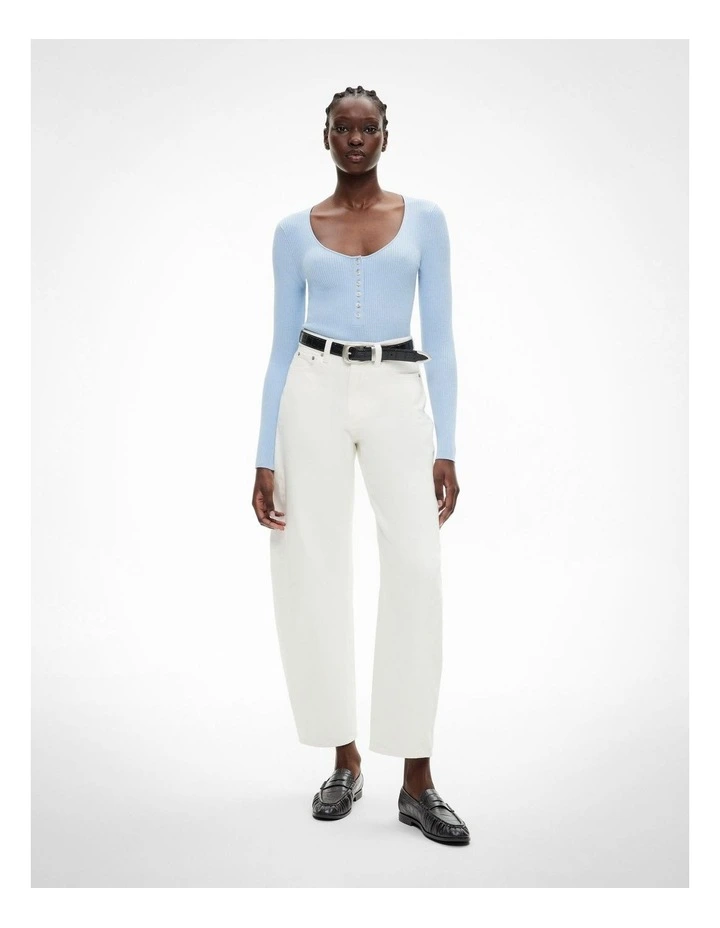 Scoop Henley Knit in Sky image 2