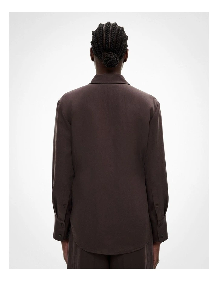 Cinched Waist Shirt in Espresso image 4