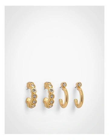 Isla Hoop Earrings Set in Gold