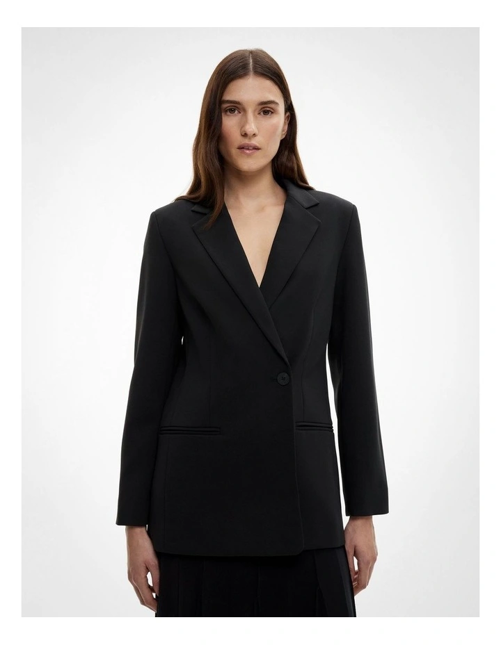 Double Breasted Blazer in Black image 1