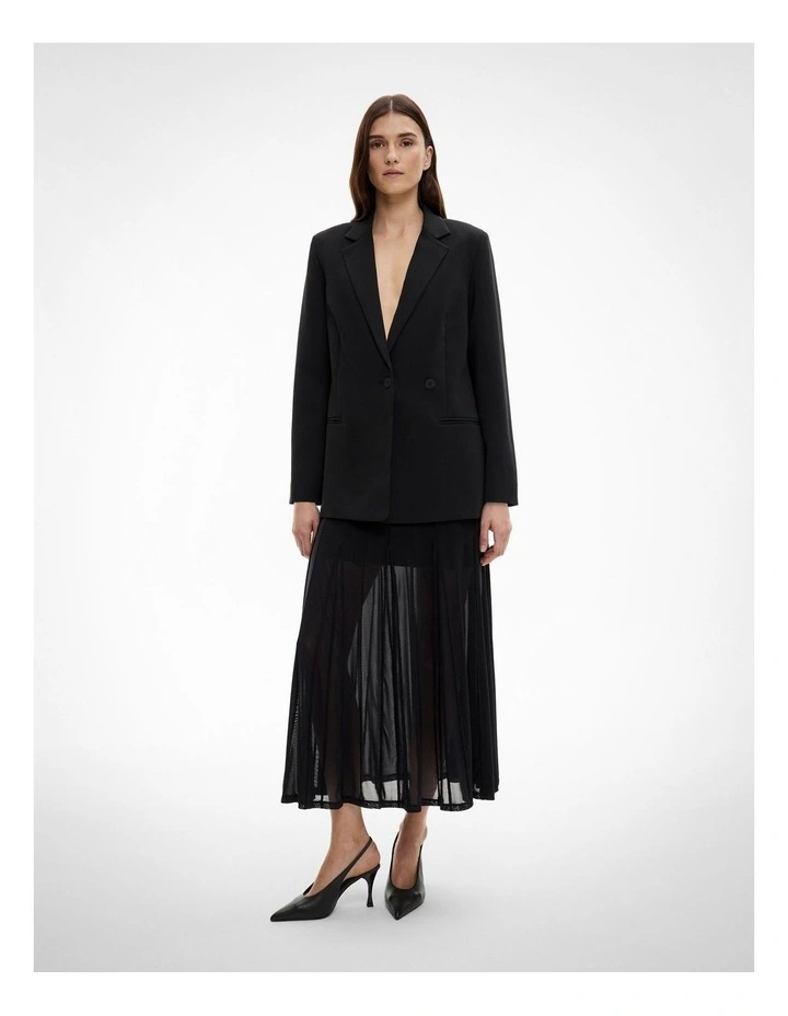 Double Breasted Blazer in Black image 2
