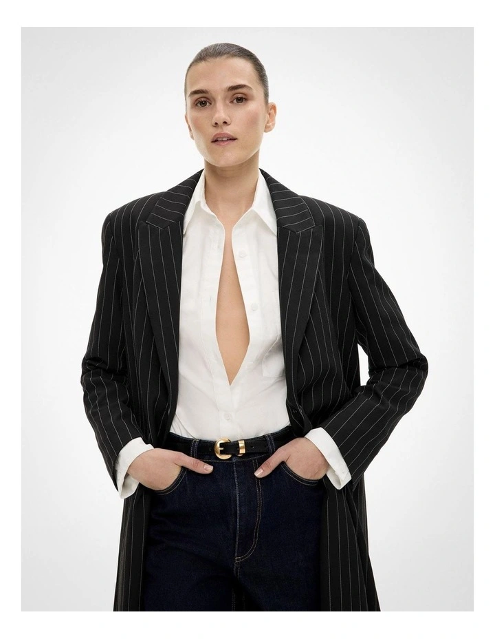 Olivia Slim Belt in Black image 2
